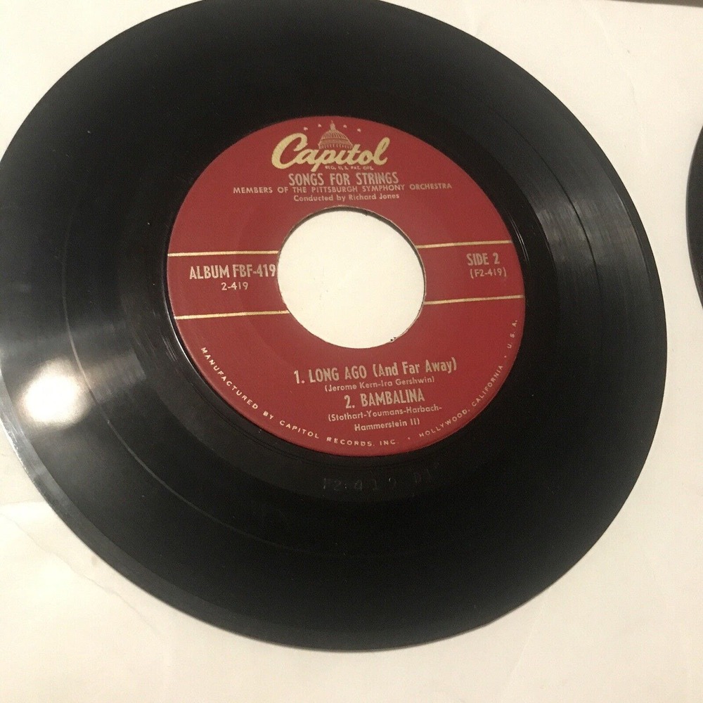 Capitol Records Set Of 2 7 Inch Records Songs For String 3801 - Picture 8 of 9